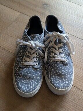 Vans Blue Floral Canvas Lace-Up Sneakers